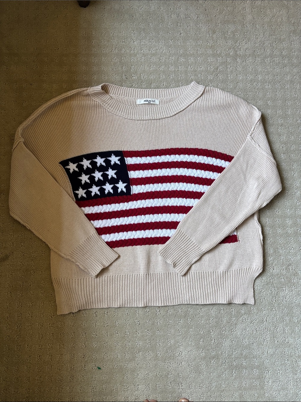 American Flag Relaxed Fit Sweater Social Threads